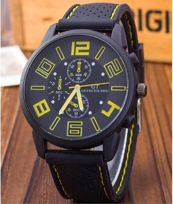 Amazon 選べる 6 色 Gt 腕時計 メンズ レディース アナログ 表示 シリコン ラバー バンド スポーツ アウトドア カジュアル 男性 女性 ウォッチ 腕 時計 イエロー 159 メンズ腕時計 腕時計 通販