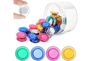 45-Pack Multicolored Round Magnets for Enhanced Classroom Engagement