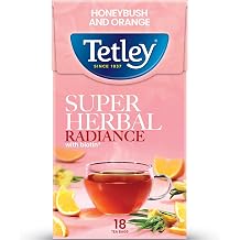 Tetley Super Herbal Radiance Honeybush and Orange Tea Bags, Pack of 18