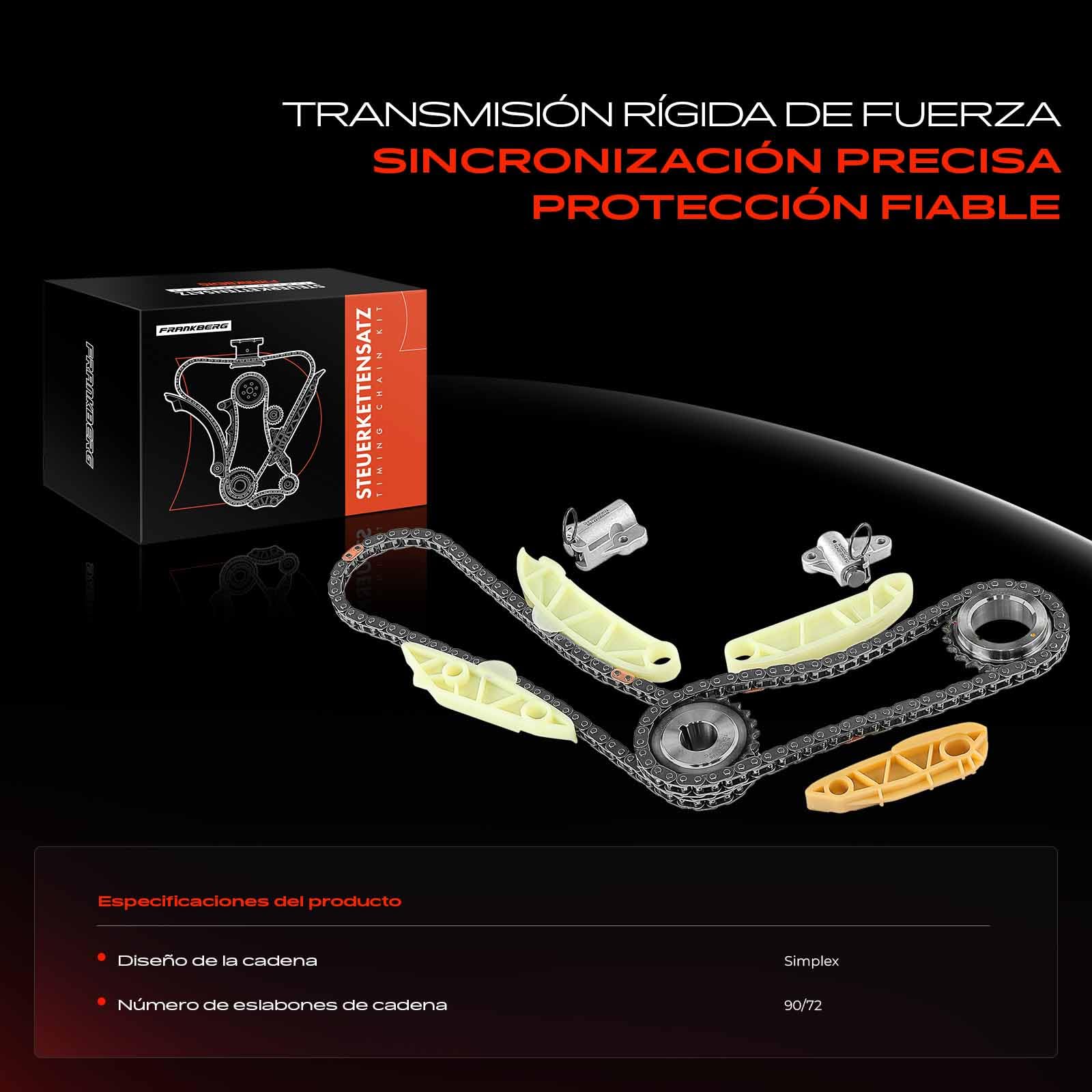 Frankberg Kit de cadena de distribución cadena de distribución diésel | 2F000; Compatible con: Aguijón CK, Santa Fe II CM, Grandeza HG, Sorento III UM, Santa Fe III DM DMA, Sorento II XM
