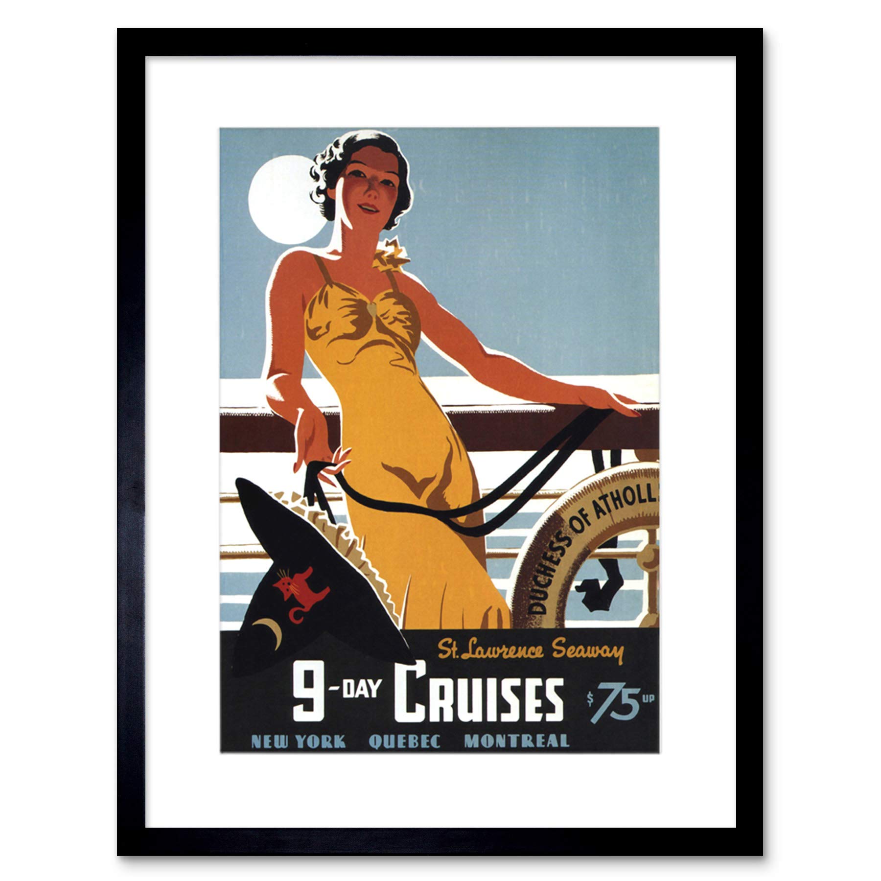 Wee Blue Coo Ad Purvis Canadian Pacific Cruise Witch New York Quebec Framed Wall Art Print