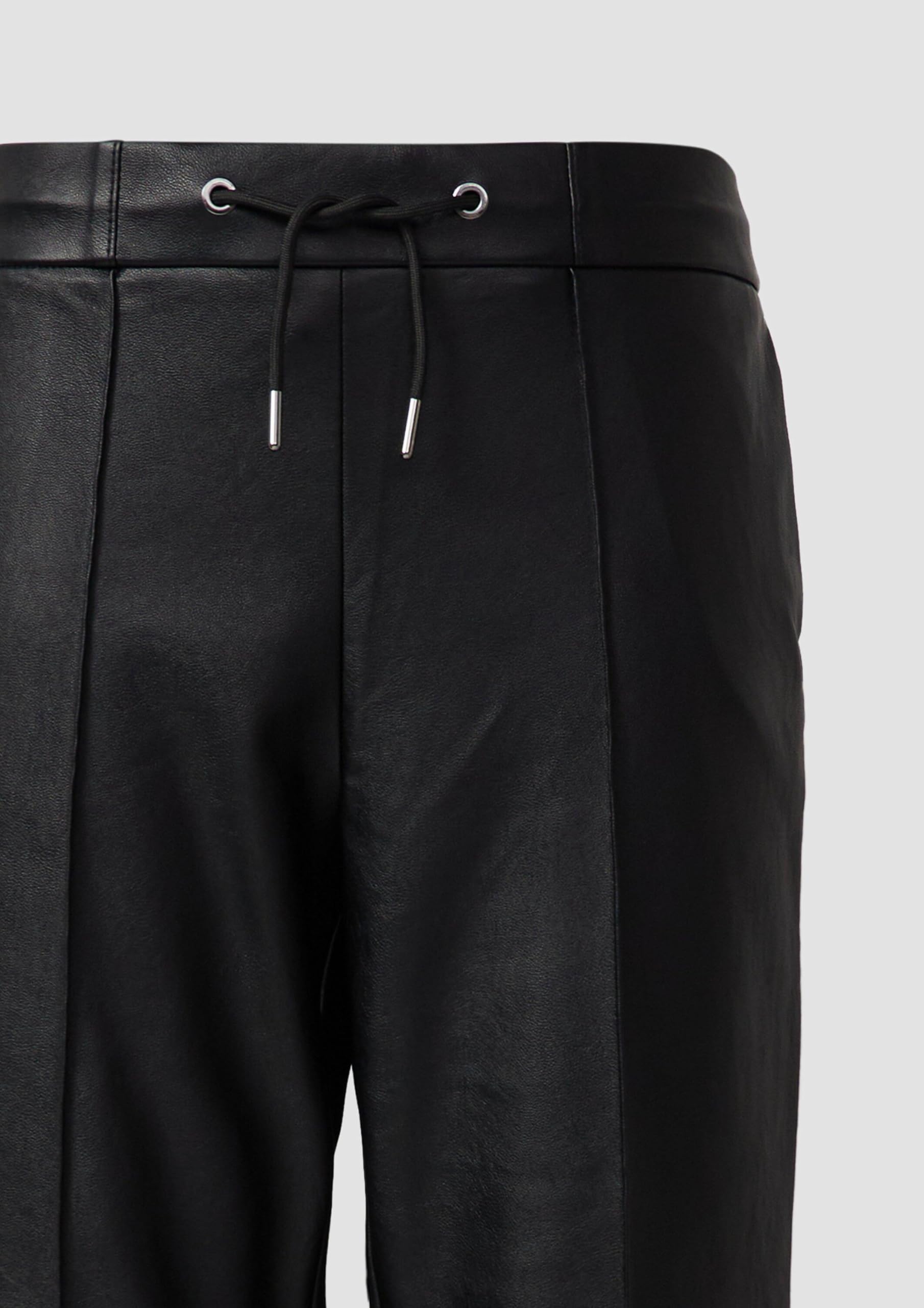 s.Oliver Jogpants aus Lederimitat mit Elastikbund und Tunnelzug