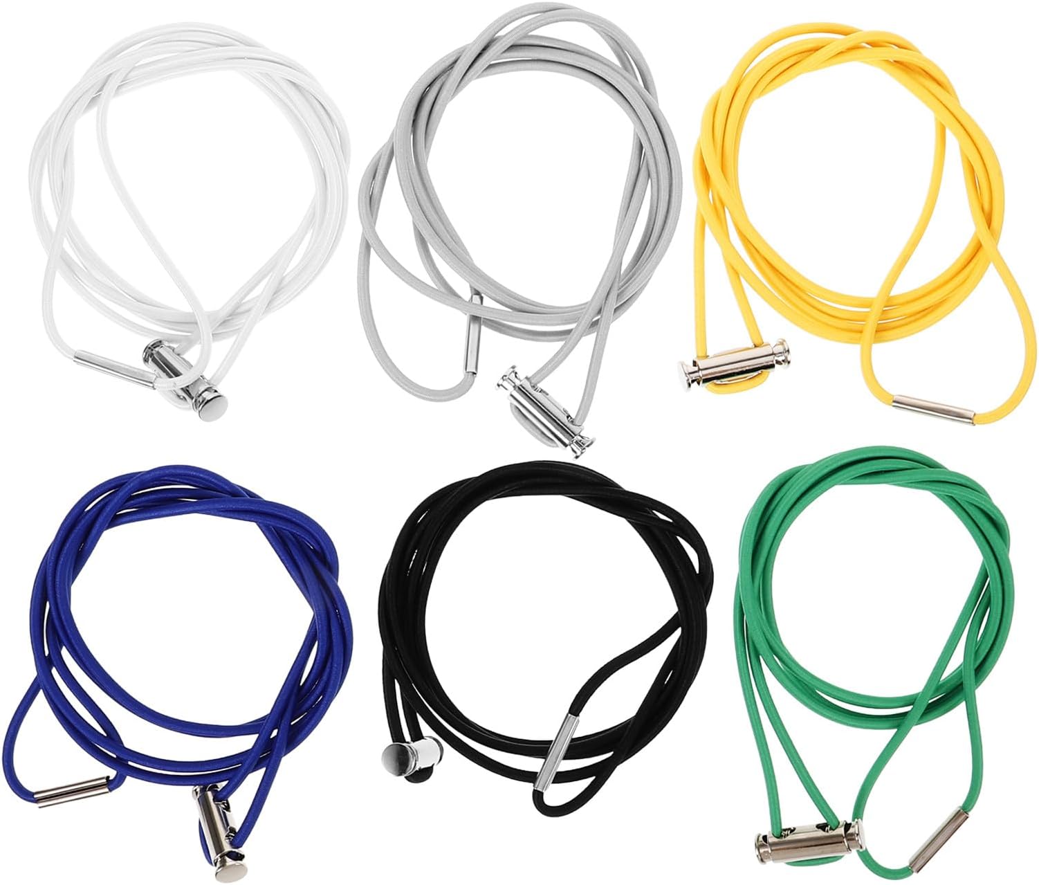 6pcs Elastic Trash Bag Fixing Rings Garbage Bin Bag Bands with Colorful Stretch Bands 140cm Sturdy Waste Bin Holders for Kitchen and Household Use