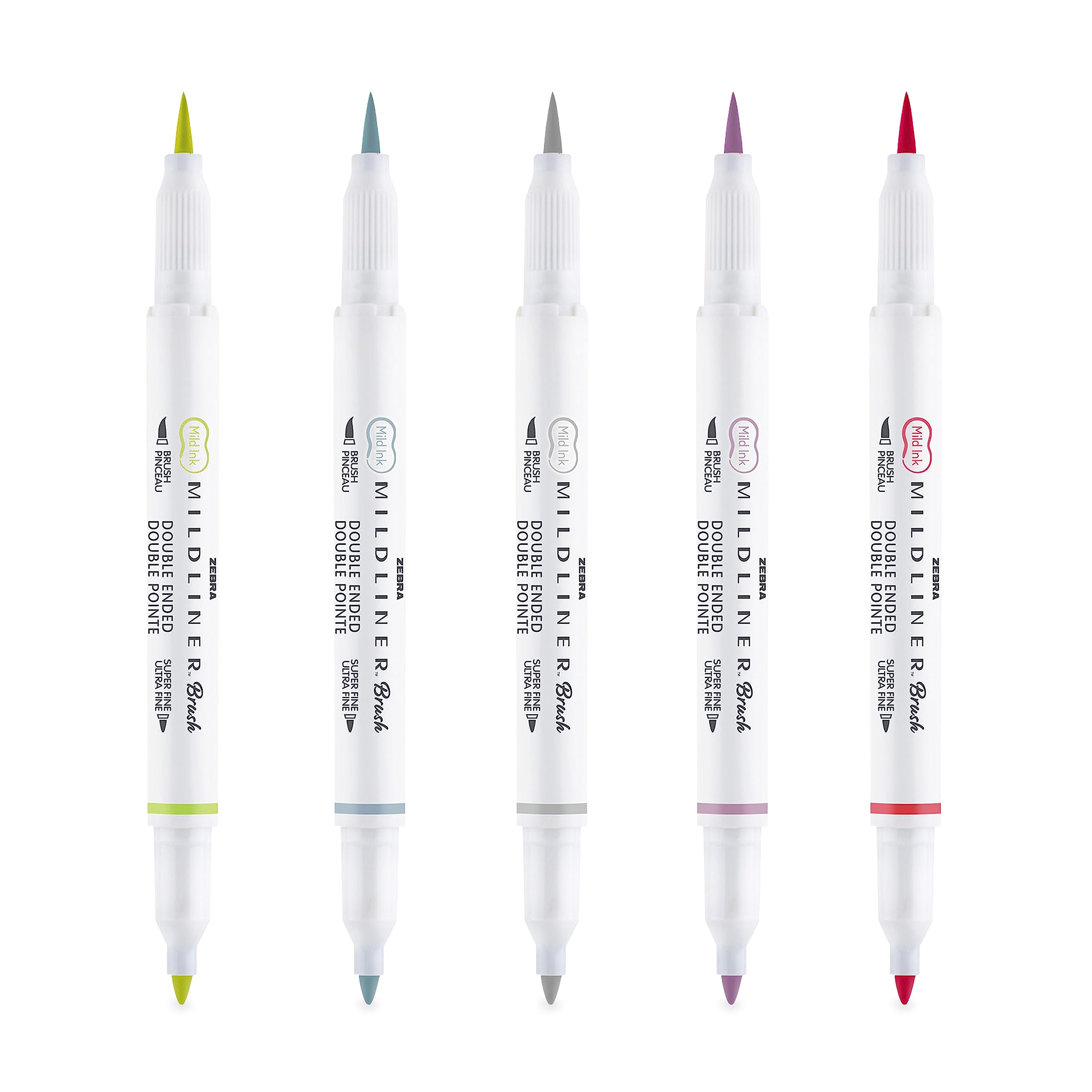 Zebra Pen MILDLINER Dual Tip Brush Pens, Felt Tip Pens for Adults Bullet Tip & Brush Tip For Style & Convenience - Image 2