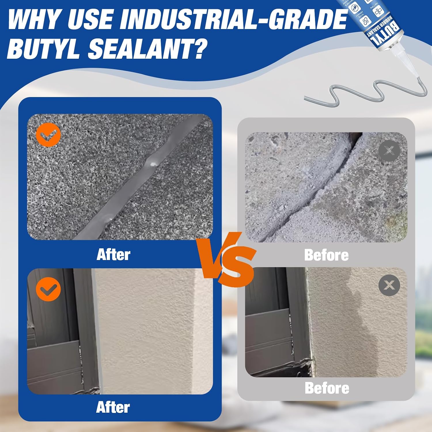Butyl Rubber Sealant, Industrial-Grade Waterproof Caulk for Outdoor