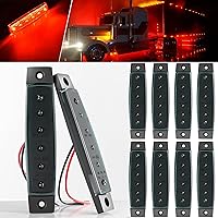 Vista 15 de BJZ luces LED para remolque, luces indicadoras laterales blancas de 6 LED, barra de luz de señal de 12V de 3.8" para señal delantera y trasera, tira