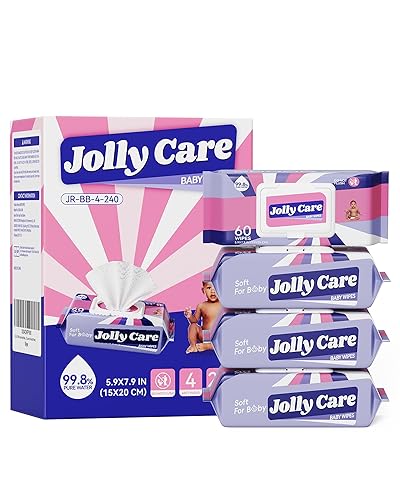 Toallitas sensibles para bebé, sin perfume, 99% a base de agua, sin fragancia, sin alcohol, hipoalergénicas, suaves, grandes y gruesas para manos,