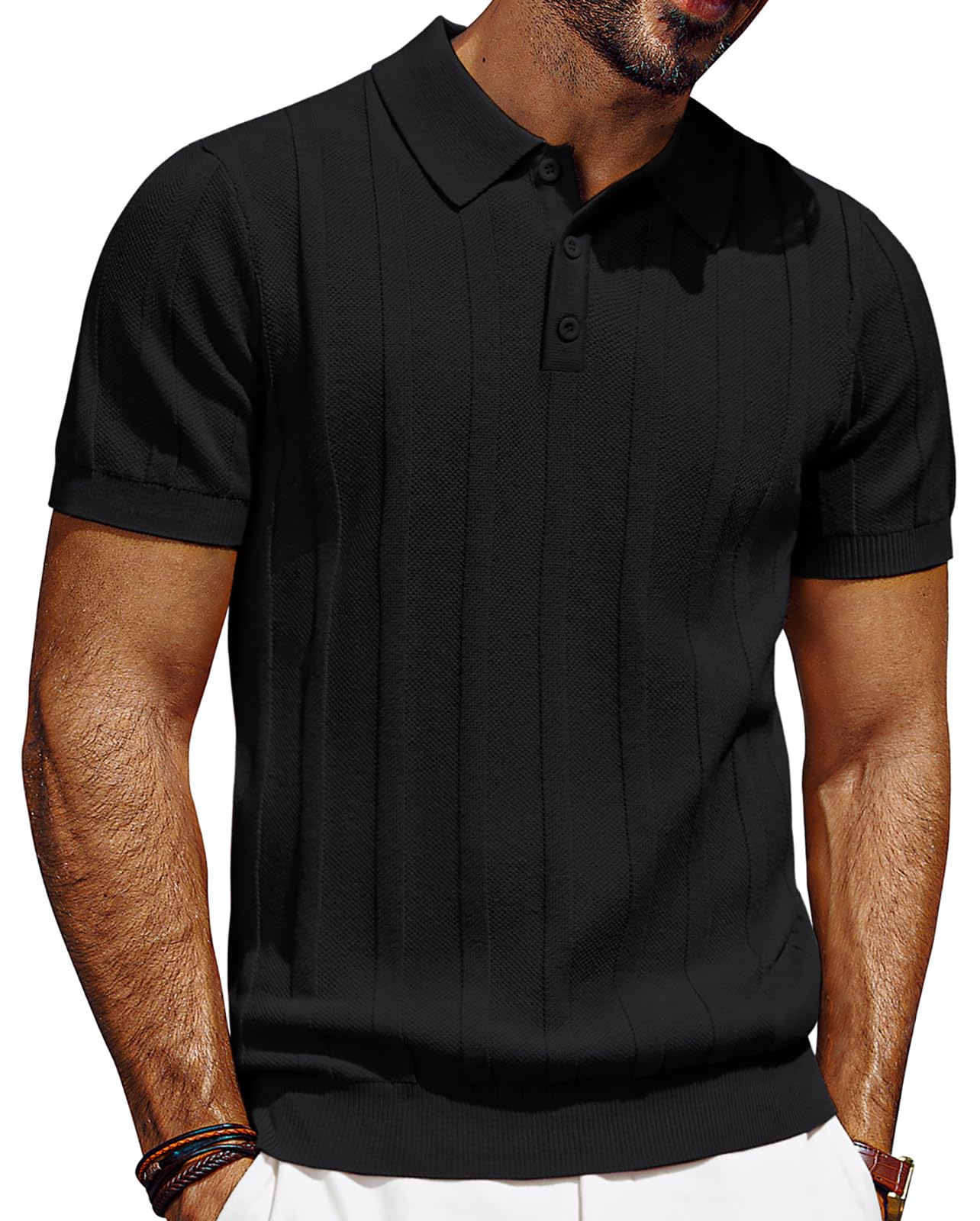 PJ PAUL JONES Textured Knit Polo