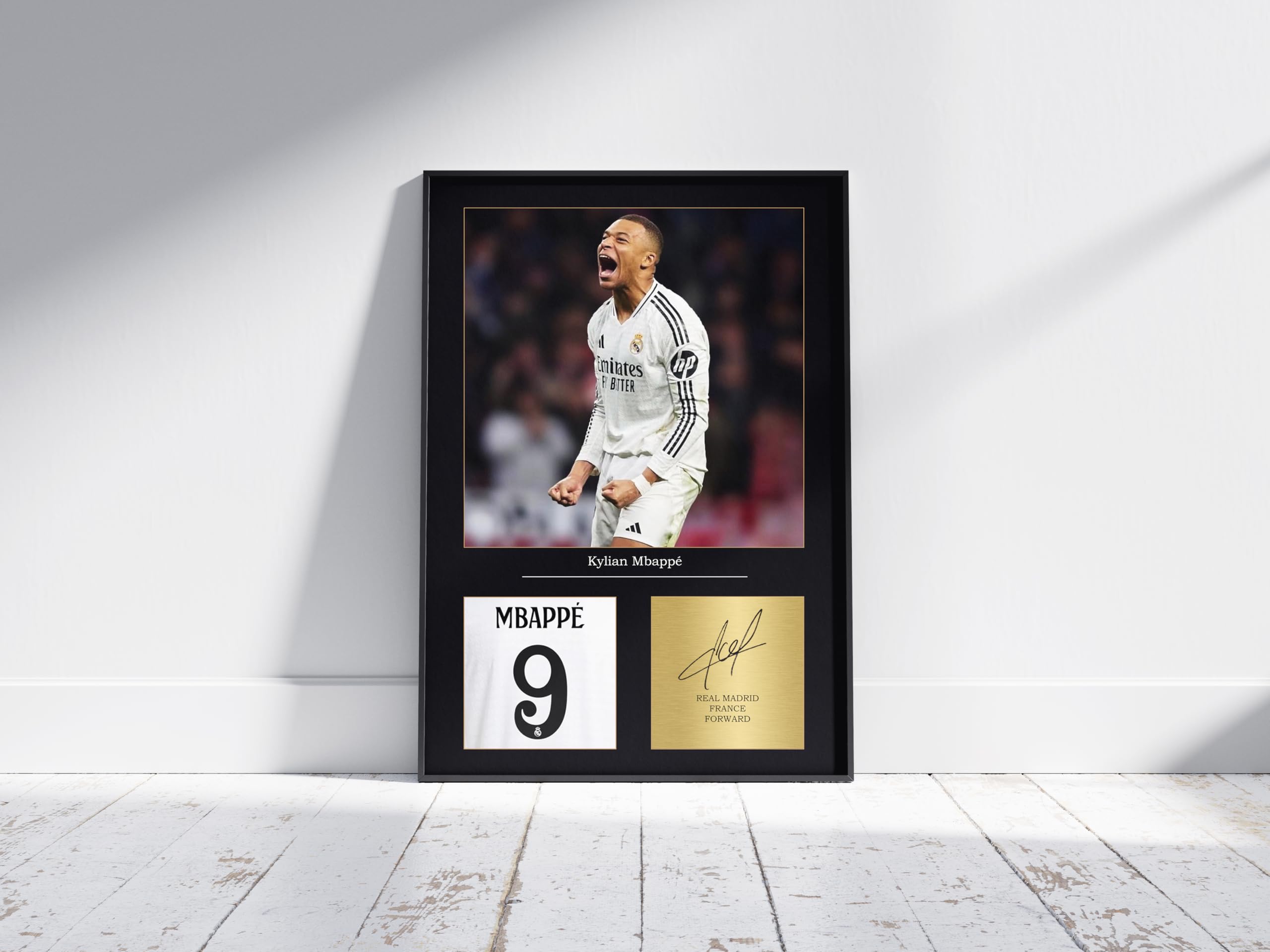 Stampa con autografo di Kylian Mbappe, formato A4, senza cornice, regalo per ragazzi del Real Madrid, riproduzione digitale, idea regalo per ragazzi