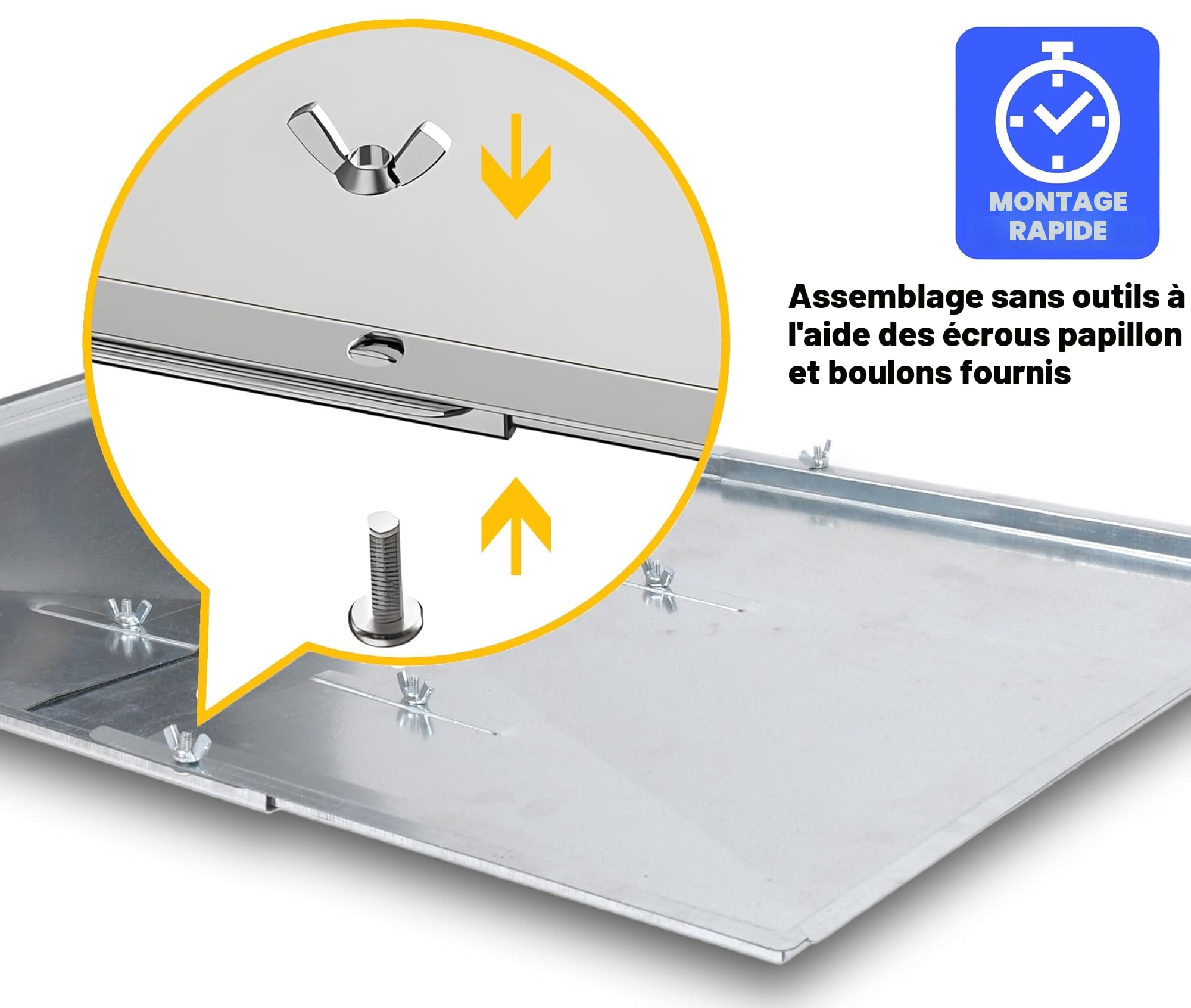 Bac à graisse réglable 61-68,6 cm pour barbecues 3/4/5 brûleurs Biltema Lucifer Napolean Landmann