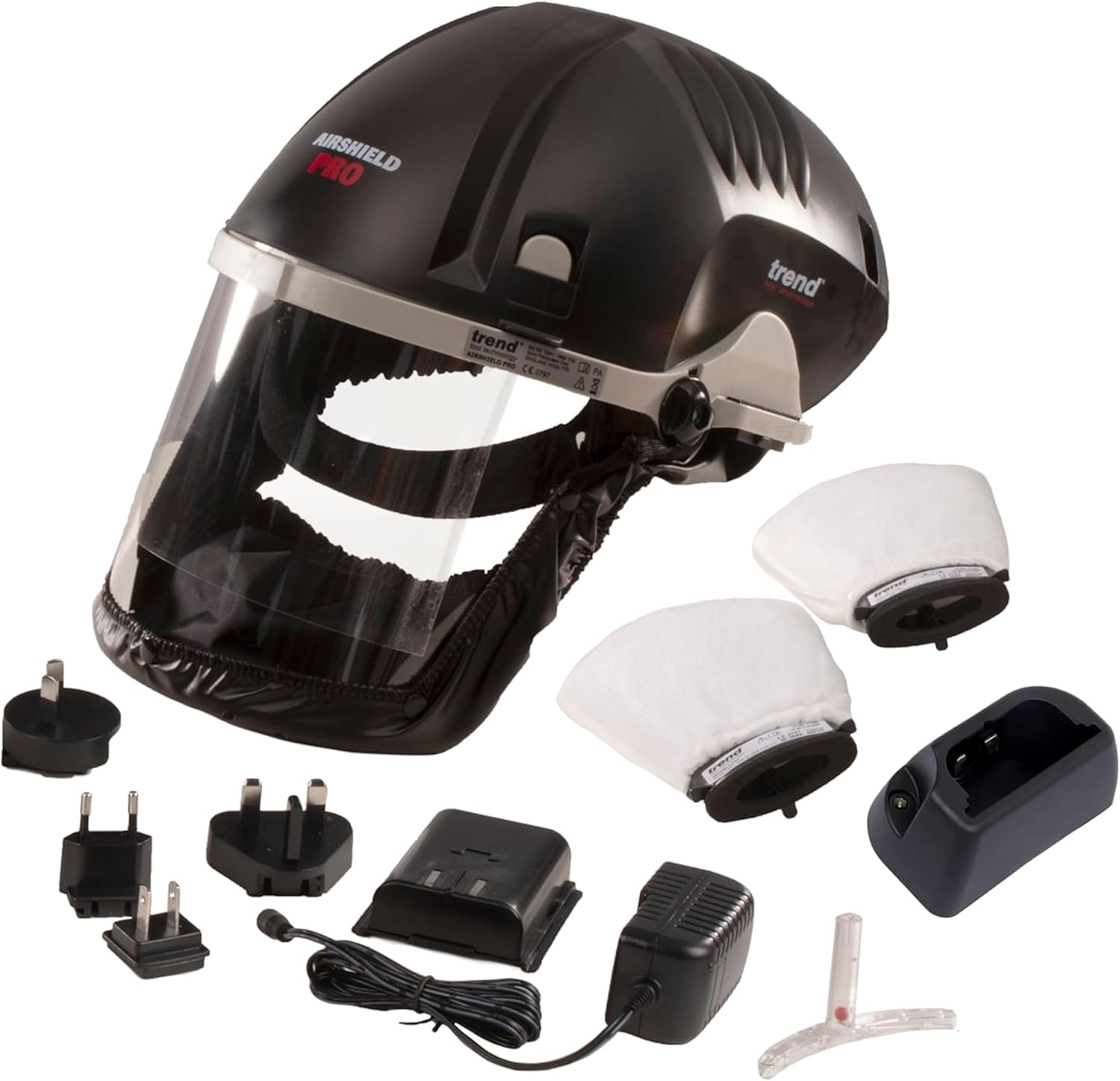 TREND Airshield Pro Full Faceshield, Dust Protector, Battery Powered Air Circulating Mask for Woodworking