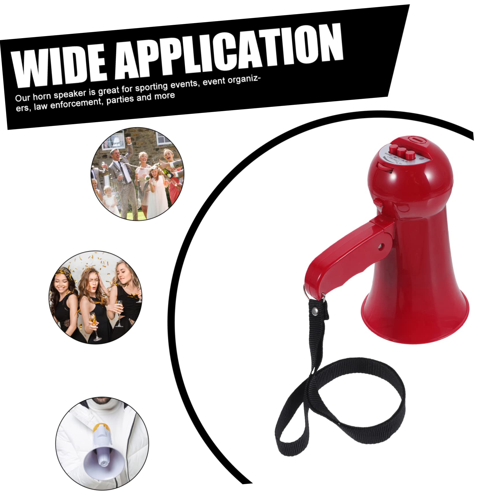 Abaodam Amplificador Portátil De Pequeño Megáfono para Animar Deportes Altavoz para Fiestas con Volumen Megáfono Pilas para Animadoras