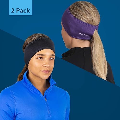 Miniatura 10 de TrailHeads - Diadema para mujer diseño de cola de caballo con banda para la oreja que absorbe la humedad ideal para correr