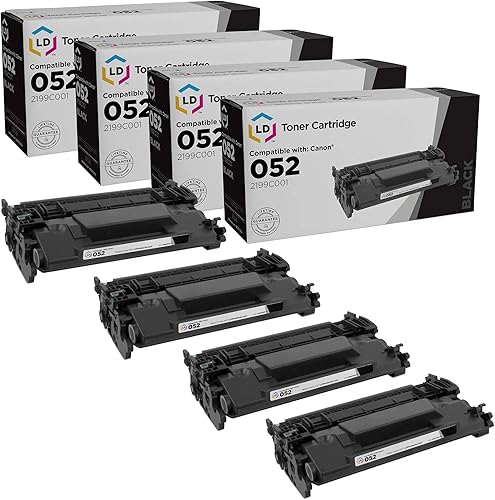 LD Productos Cartucho de tóner compatible de Canon 052 2199C001 (negro, 4 unidades) para usar con ImageCLASS LBP214dw, LBP215dw, MF424dw, MF426dw y