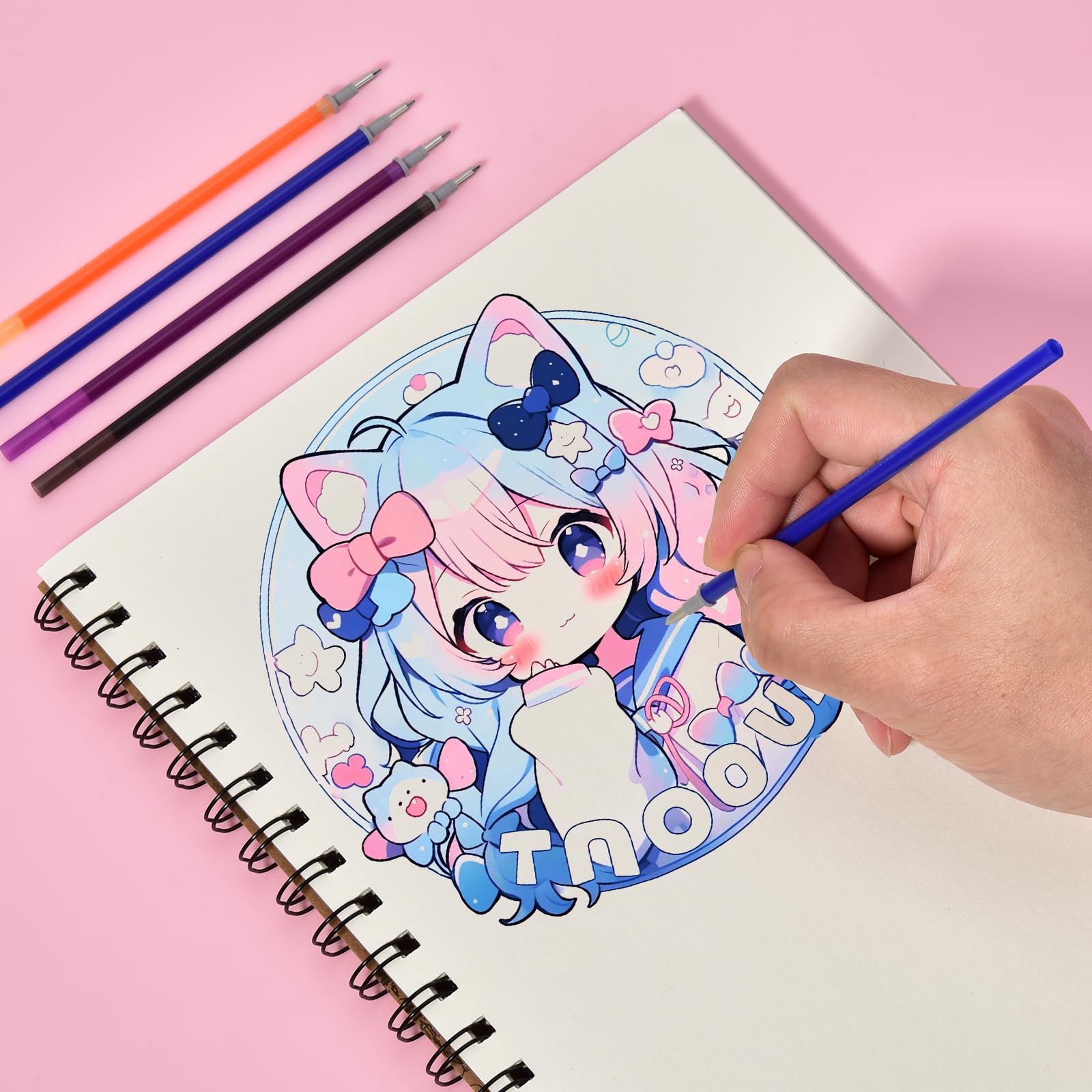 LVZONGXIN Recambios Compatibles Con Legami, Punta De 0,7 Mm, Altura 13 Cm, Rollo De Tinta Borrable (rosa, 6