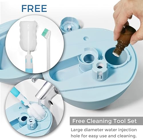 Miniatura 8 de Earnest Living Humidificador de niebla fría 3 en 1 para bebé con difusor de aceite esencial + luz nocturna, humidificador sin bisfenol A sin