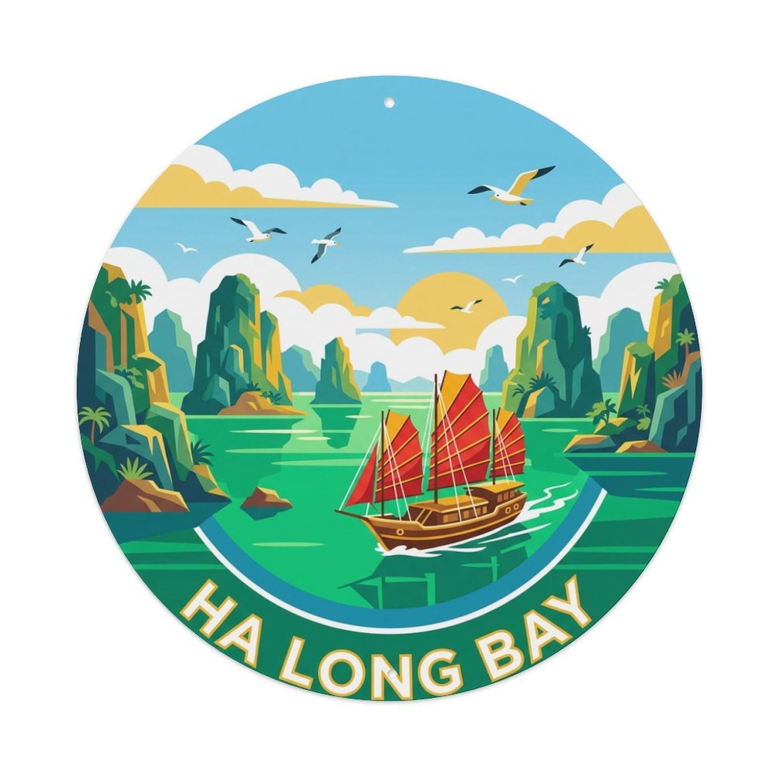 Vietnam Vintage Travel Ha Long Bay Metal Tin Sign