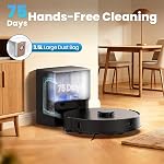 E10+ Robot Vacuum & Mop Combo Self Emptying with 8,000Pa, Robotic Vacuums Cleaner for Pet Hair, LiDAR Navigation, 75-Day Capacity, Carpet Detection, Anti-Tangle, 150-Min Runtime, for Floors, Carpet
