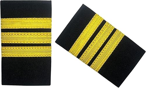 Miniatura 3 de 1 par de charreteras de uniforme de piloto de aerolíneas, camisas de capitán aviadores, charreteras deslizantes, tableros de hombro