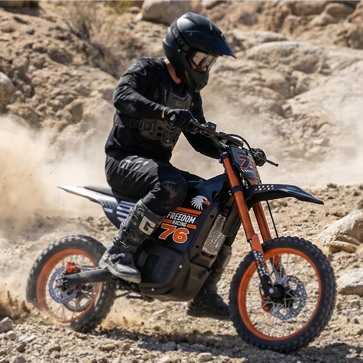 Electric Dirt Bike for Teens Adults 3000W Electric-Motorcycle with 48V 20AH Battery 14"/12" Fat Tire E Bike 35MPH Hydraulic Brakes Mountain Off-Road EBike Fit Age 13+