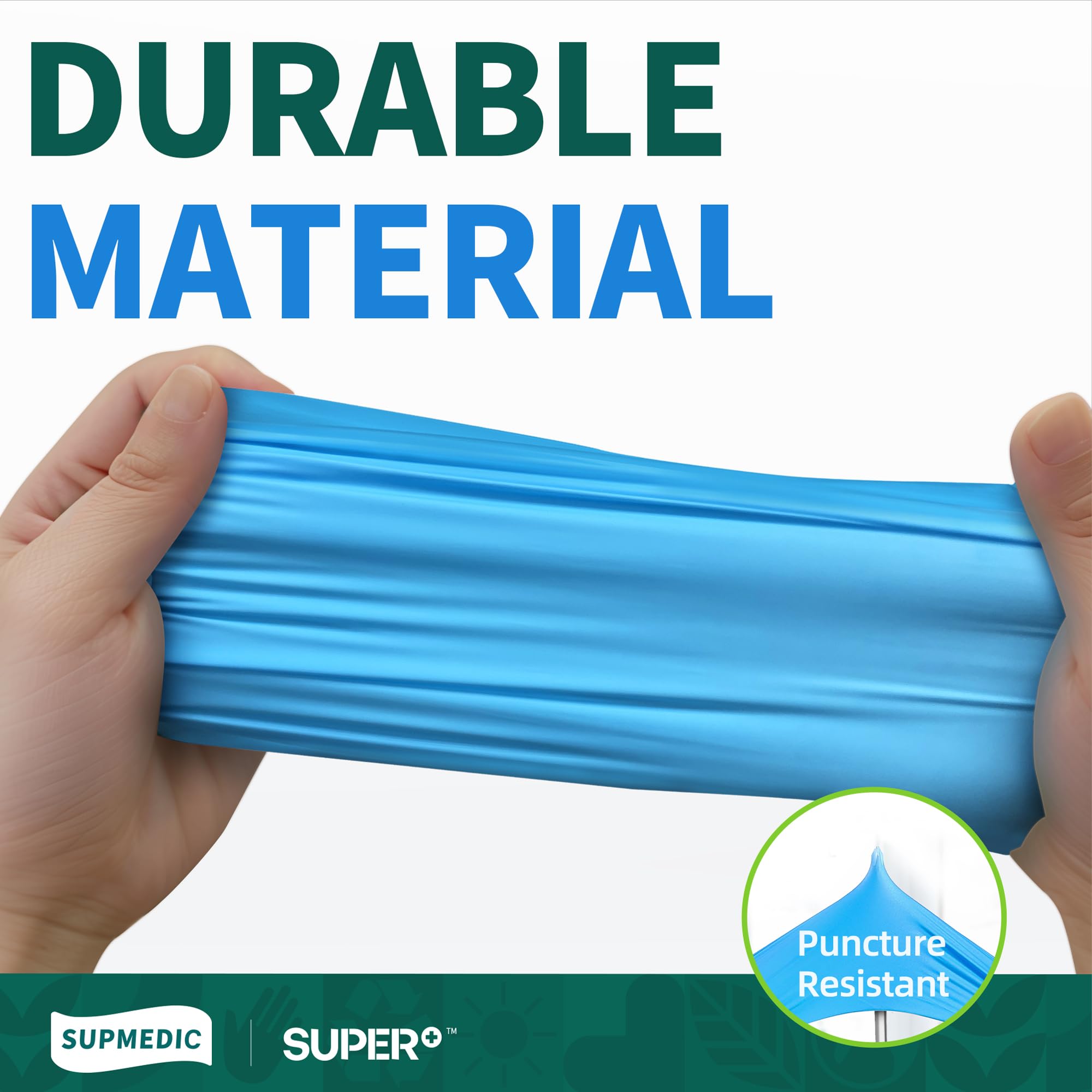 Supmedic Lot de 100 gants d'examen jetables en vinyle, sans poudre, sans latex, de qualité alimentaire, pour la cuisine, le nettoyage, les médicaux, bleu, taille L