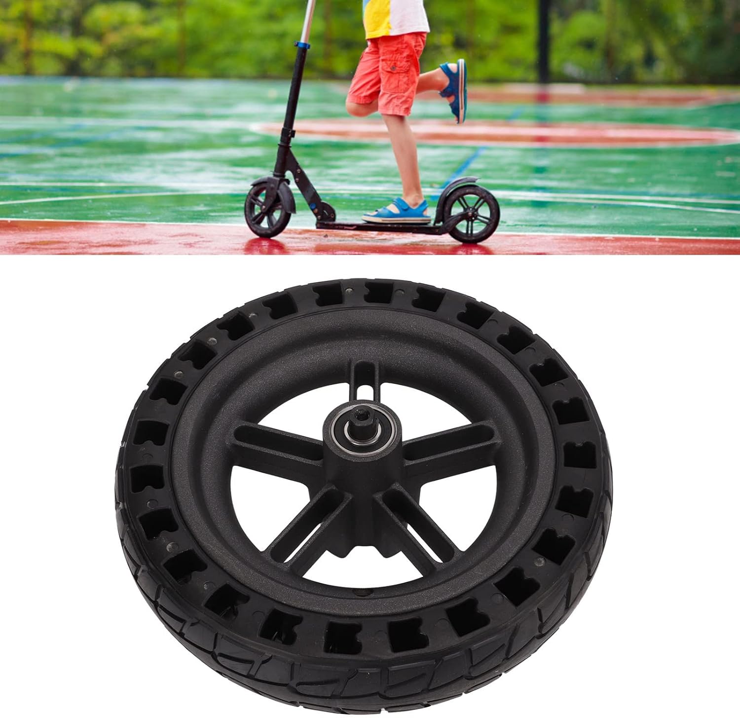 Electric Scooter Tire Hub Shockproof Anti Slip Scooter Wheel Hub Tyre Aluminum Alloy Electric Scooter Tire Wheel Replacement for M365 1s Lite
