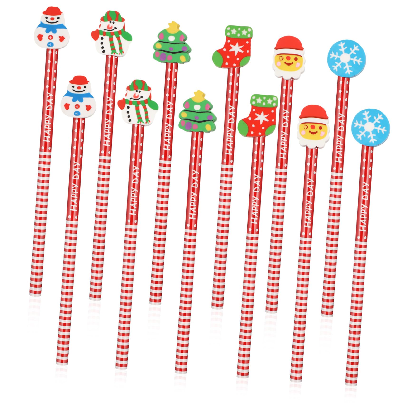 NUOBESTY 5 Set Set Di Matite in Gomma Natalizie Olowek Z Gumka Regalini Compleanno Gomme Da Cancellare Matite Natalizie Sfuse Per Matita Per Di Natale 36 Pezzi*5