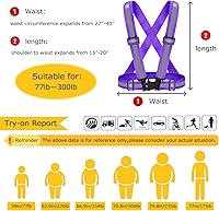 Vista 4 de Chaleco de seguridad reflectante, 2 piezas, chaleco de alta visibilidad, correas ajustables para correr, ciclismo, caminar, trabajadores