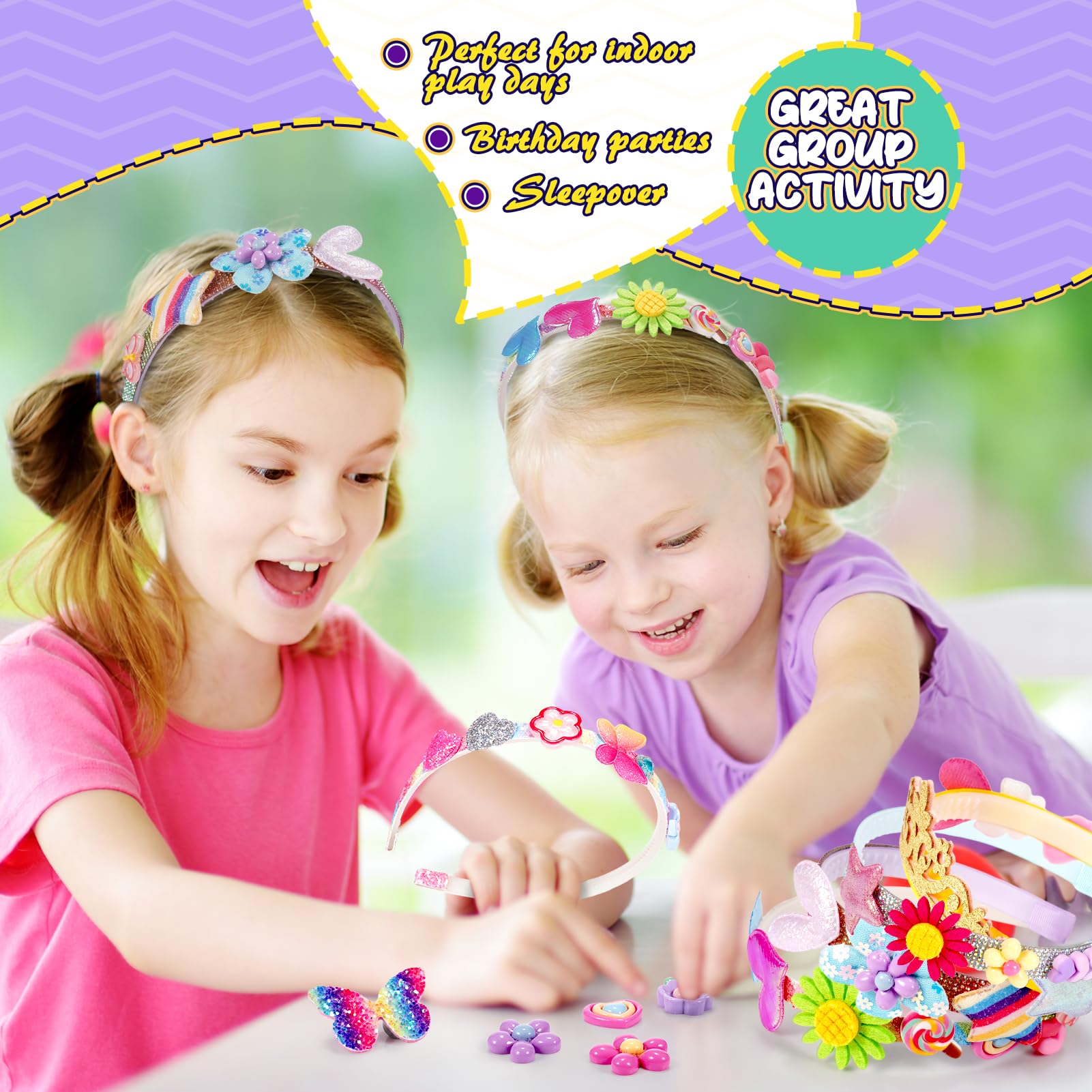 HappyKidsClub Giochi Bambina 3-10 Anni, Cerchietti Regalo 5-12 Anni, Giocattoli 4-8 Anni, Lavoretti Creativi per Bambini