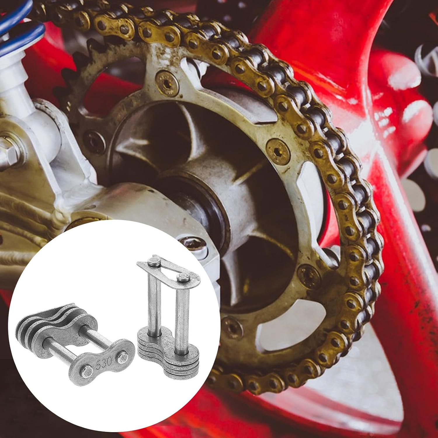 SECFOU 10pcs Heavy-duty Motorcycle Chain Connectors 530 Twin Link Reinforced Transmission Chain Repair Links for Bikes Atvs Off-road Powersports