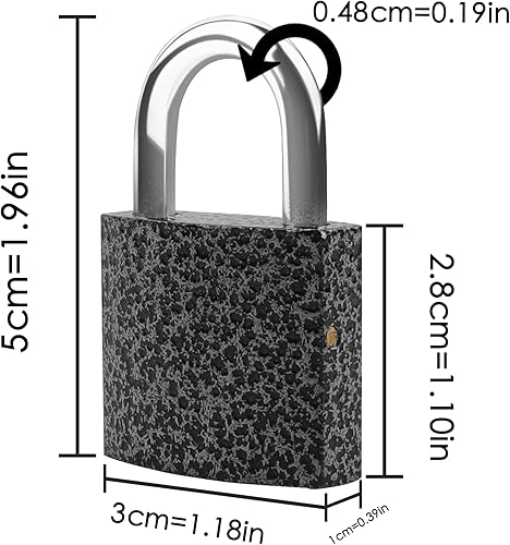 Miniatura 2 de Paquete de 2 candados pequeños con 3 llaves (con llave), cerradura de casillero de 1.18 pulgadas, cerradura con candado de llave para cobertizos,