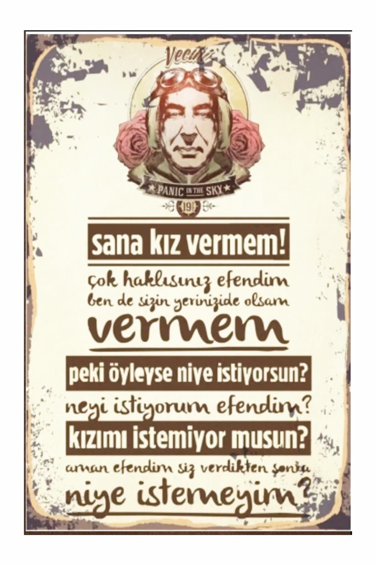 Dekolia Şener Şen Replik Retro Vintage Drtr0100 Ahşap Mdf Tablo