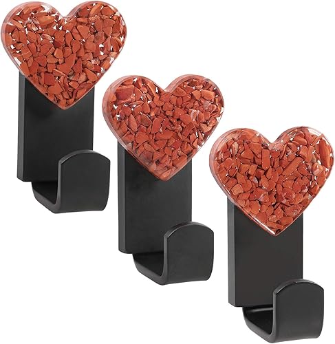 Miniatura 3 de Rockcloud Paquete de 2 ganchos decorativos con forma de corazón para colgar en la pared para colgar abrigos, sombreros, colgantes de pared de