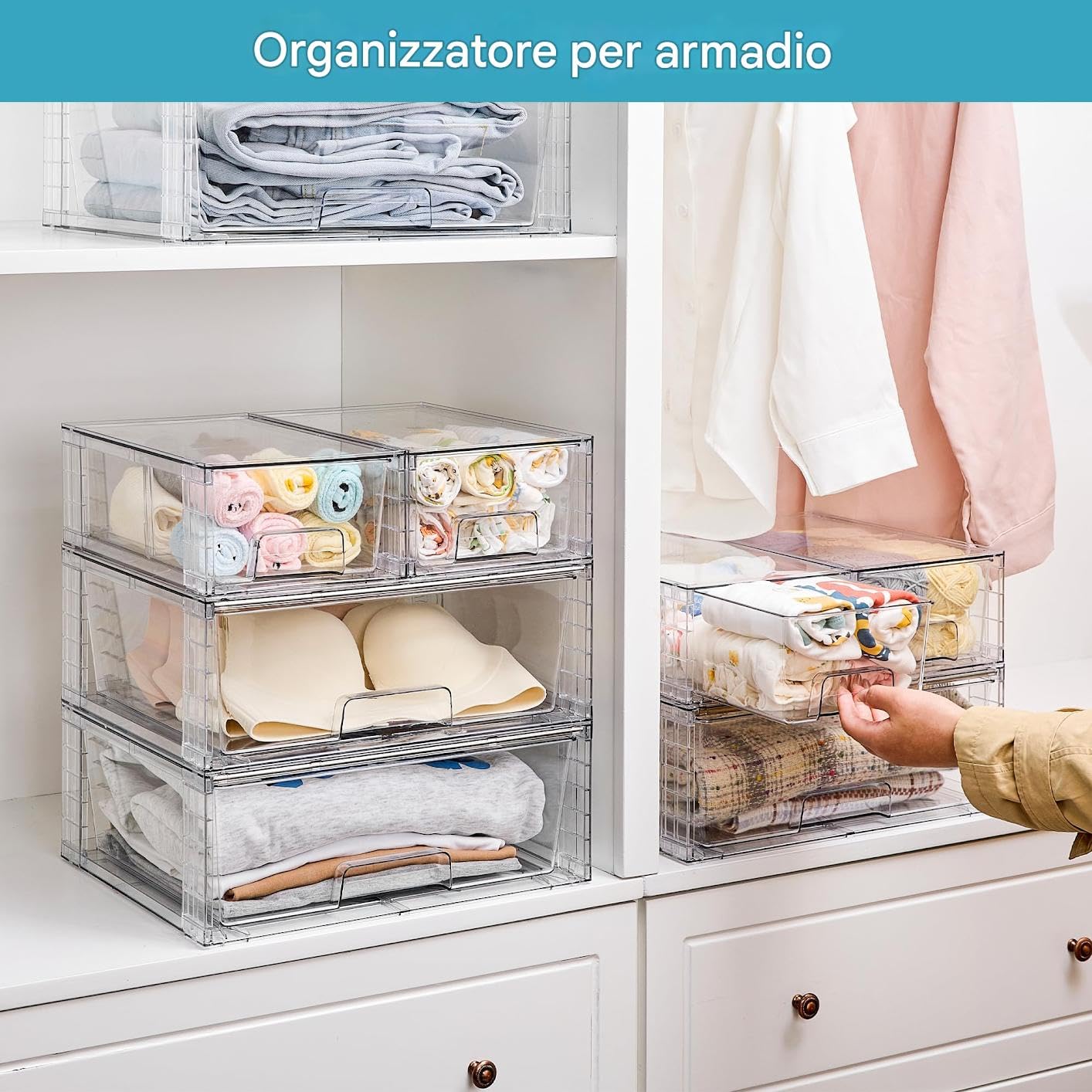 Vtopmart Confezione da Cassetti Portaoggetti (6pack piccoli (12 inch))