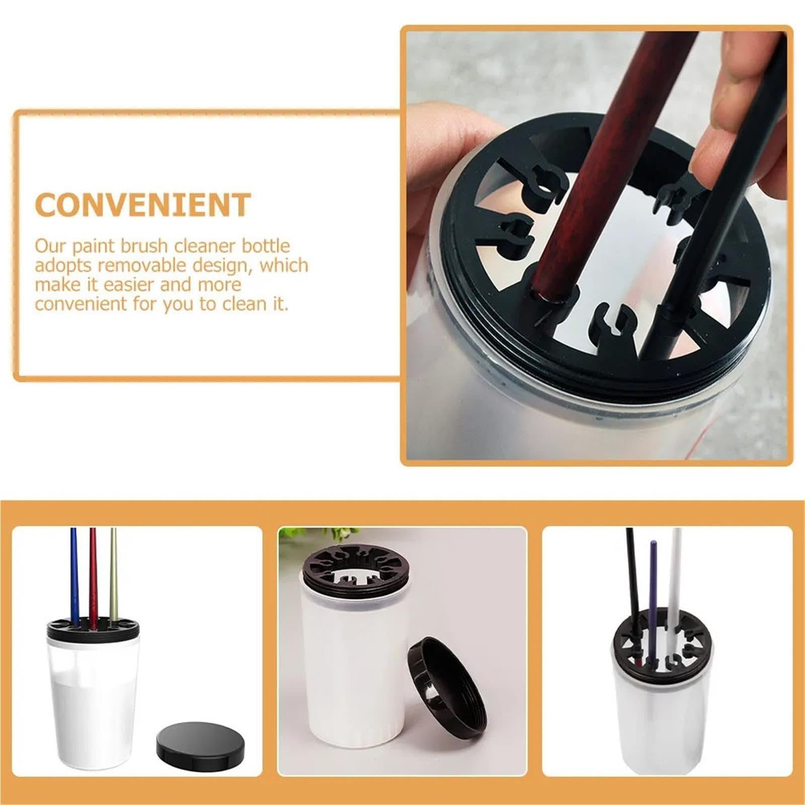Pot De Nettoyage Pour Pinceaux Bouteille de lave-brosse portable 2 pièces