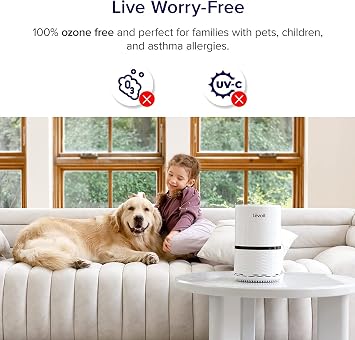 LEVOIT LV-H 132 Air Purifier and Replacement Filter Bundle for Home Bedroom with Optional Night Light