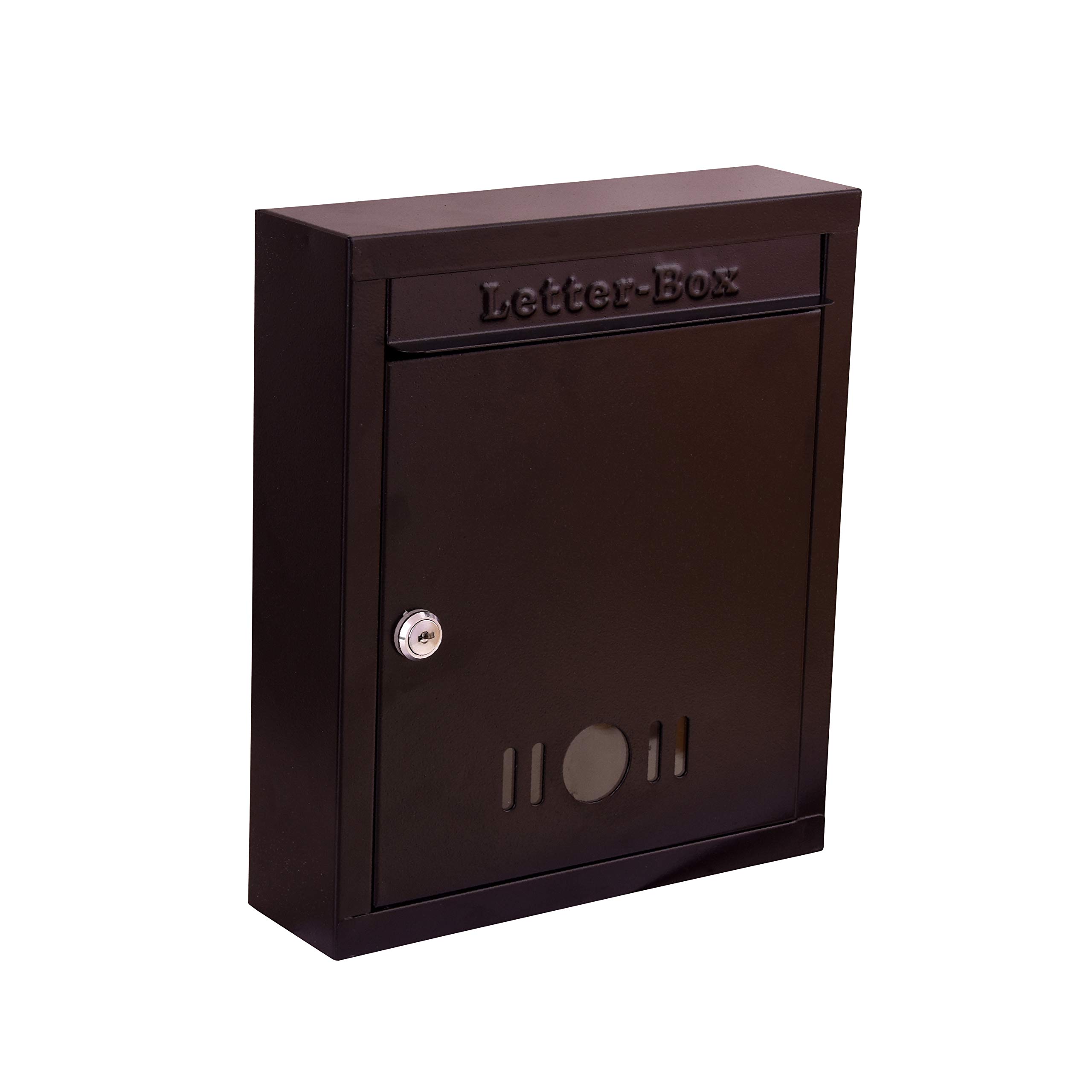 Mail Box Letter Box Metal with Lock Key for Home/Office/Gate Wall Mount (Donation/Complaint/Ballot Box) (Black)