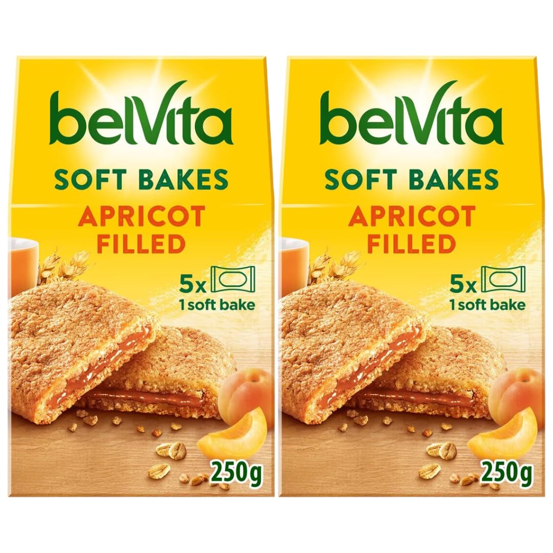 Credo GiftsBreakfast Biscuits Bar Bundle With Belvita Soft Bakes Apricot Filled 5x50g Bars 250g Box (2 Pack)