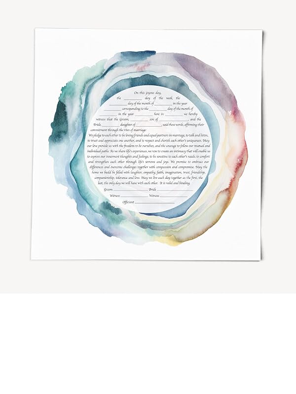 Ketubah - Watercolor Design (English)