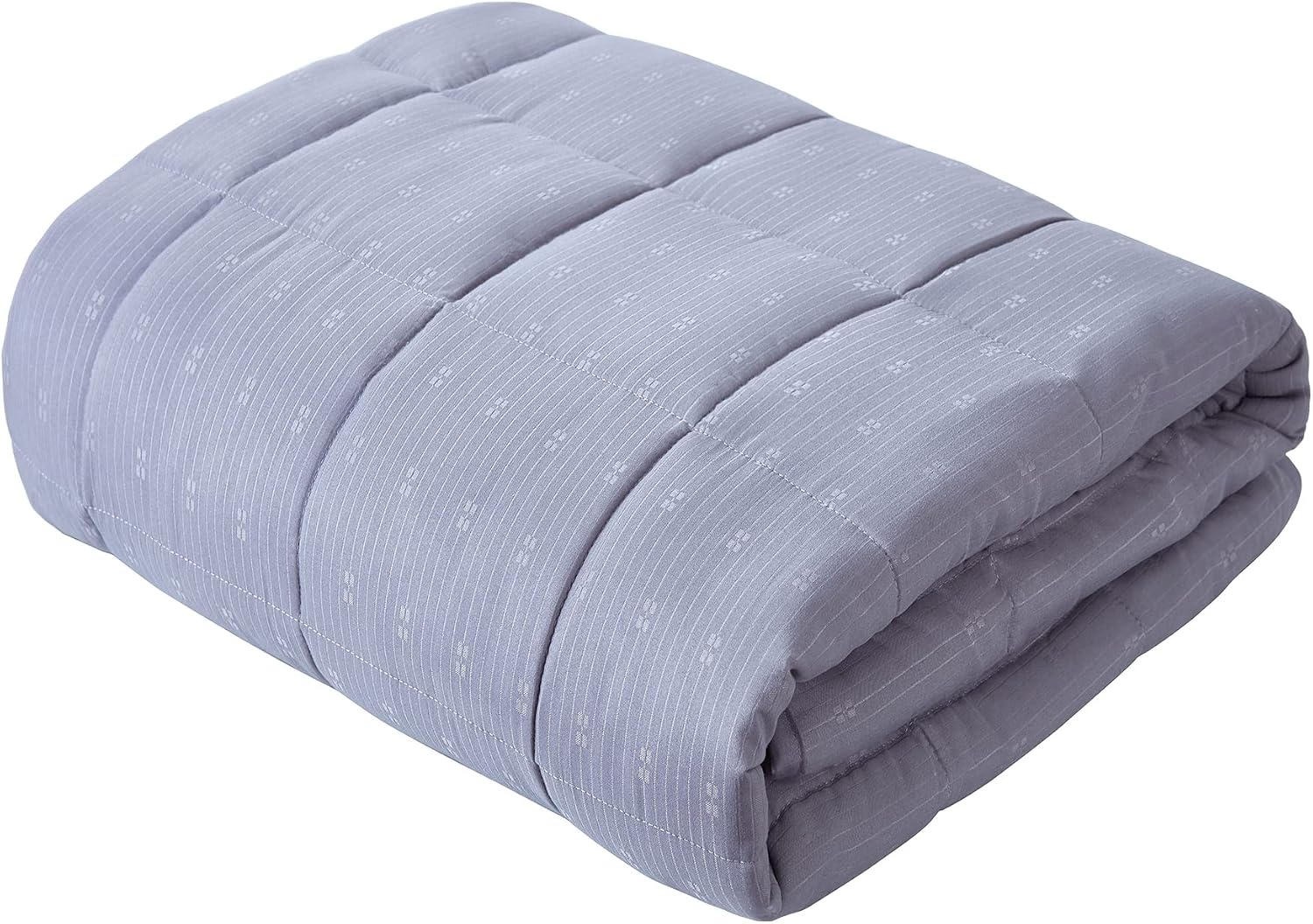 ZZZhen Weighted Blanket in Jacquard Woven - New Stripe Pattern in Matte Grey for Adults and Kids (Floral Stripe, 48''72'' - 15LB)