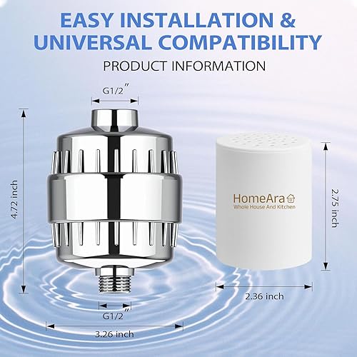 Miniatura 8 de Filtro de ducha, filtro de cabezal de ducha de 20 etapas para agua dura, filtro de agua de ducha de alto rendimiento para eliminar el fluoruro de