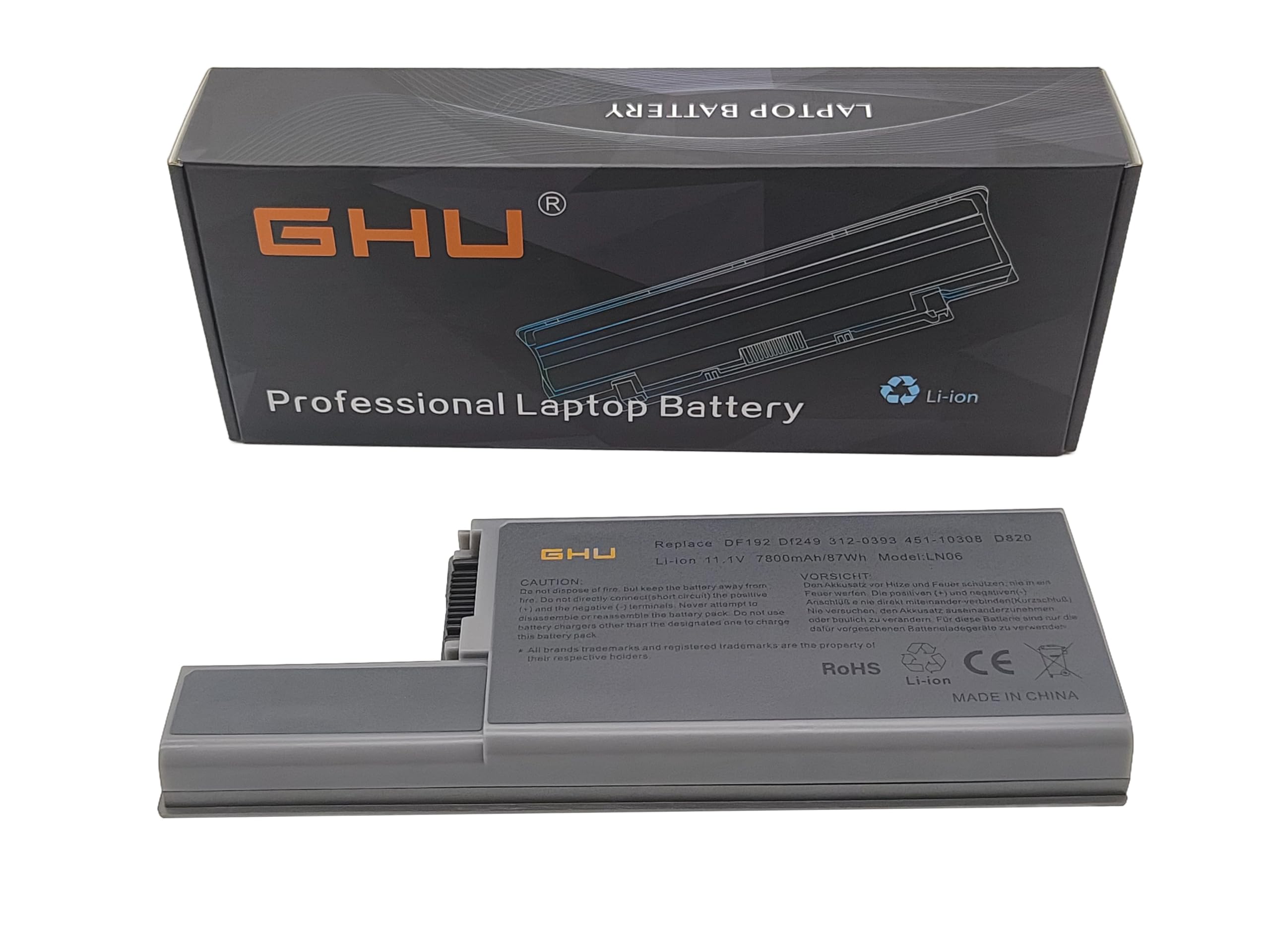 GHU New Battery 87 WH Replacement for CF623 DF192 MM165 WN979 312-0538 Compatible for Latitude D531 D820 D830 M4300 CF623 CW666 CW674 DF230 DF249 FF231 FF232 Fit GR932 GX047 HR048 HX306 JT784