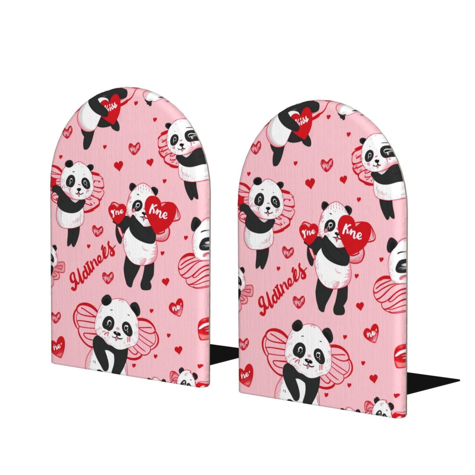 Serre-Livres Panda Dansant en Métal Antidérapant pour Bibliothèque Moderne de Salon