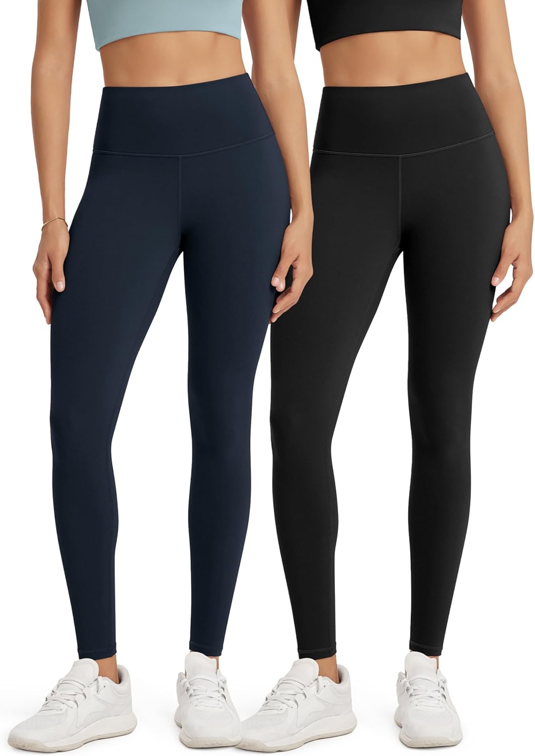 ODODOS Women's High Waist Workout Leggings 2-Pack Tummy Control Yoga Pants - 25" / 28" Inseam, ODLEX Fabric-Squat Proof