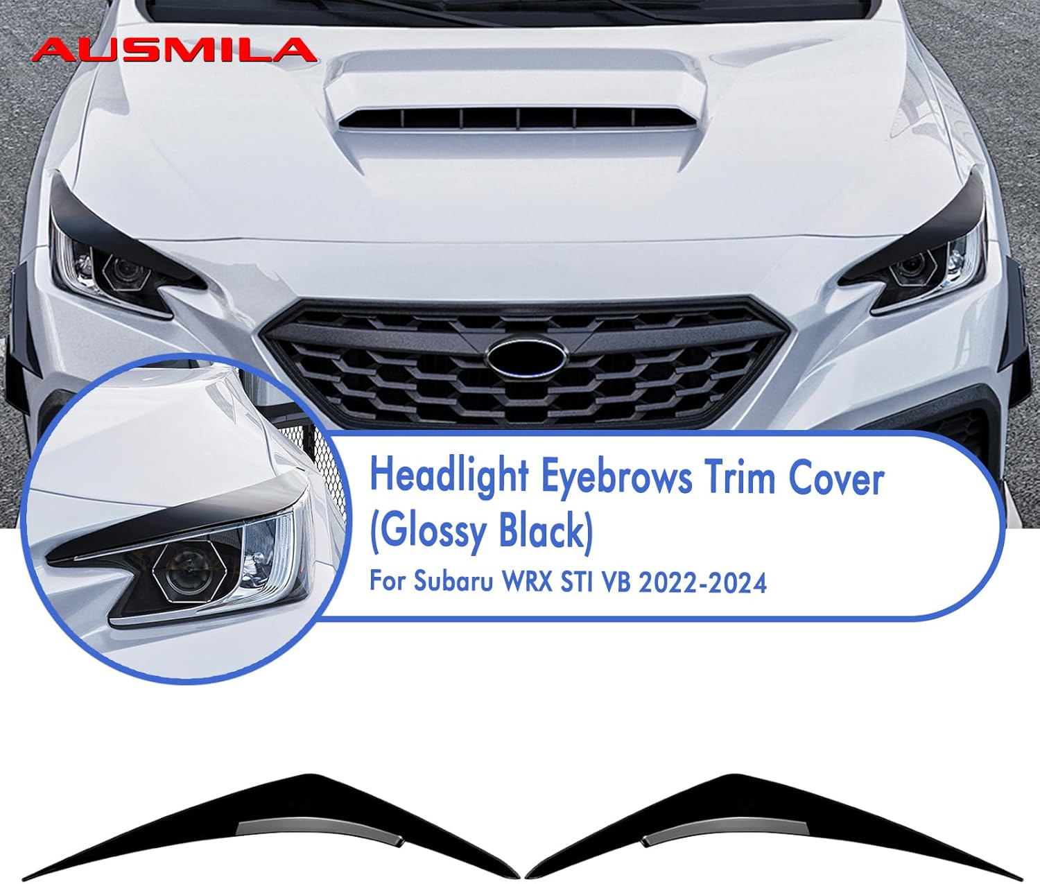 Headlight Eyebrow Trim Lamp Decor For Subaru WRX STI VB 2022-2025