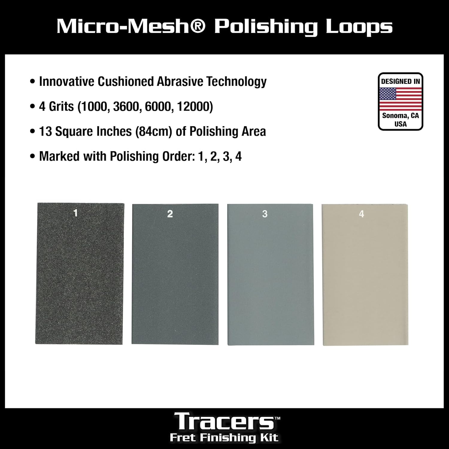 MusicNomad Tracers Fret Easers Finishing Kit for Sanding, Buffing and Polishing After Fret Crowning, Dressing or Beveling (MN860)