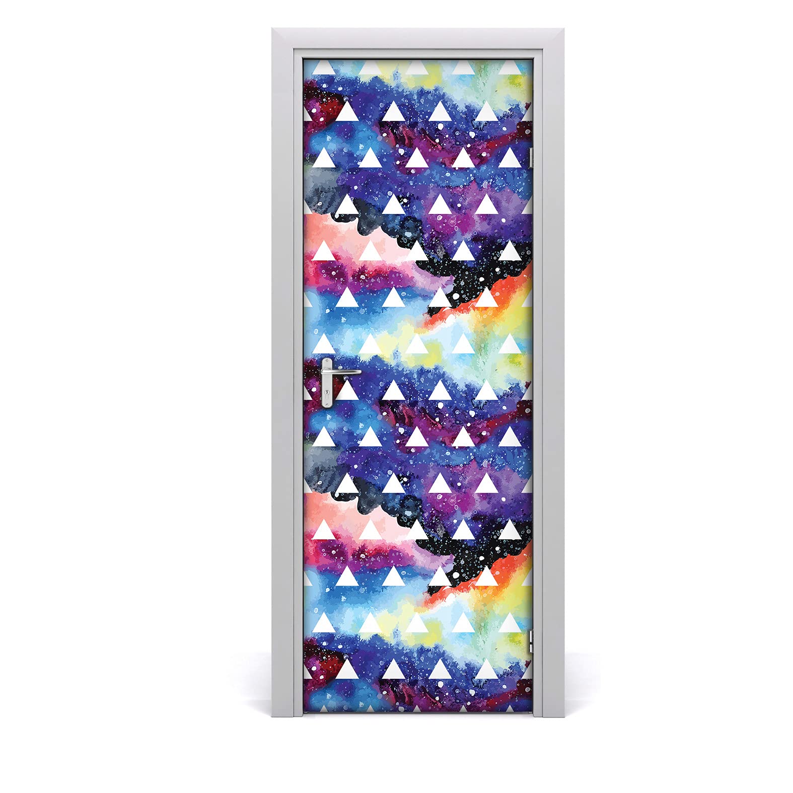 Papier peint sur la porte galaxie pour relooker une chambre d'ado