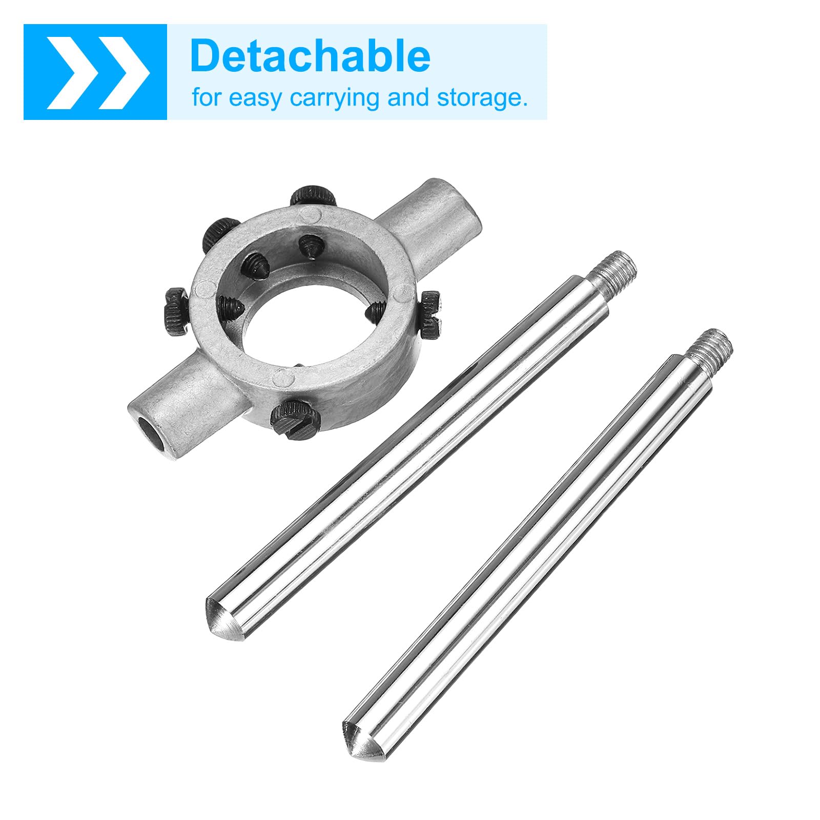 QUARKZMAN Porte-Filière 30mm x 11mm Pour Filières Métriques M10-M11 / Filières Rondes De 30mm De Diamètre Extérieur, Porte-Filière Réglable Pour Réparation De Filetage Outil Manuel