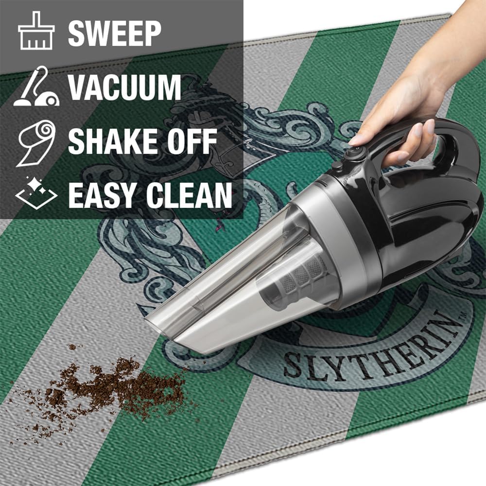 GRAPHICS & MORE Anti-Slip Indoor Doormat, 20” x 31.5” Harry Potter Slytherin Sigil, Floor Mat for Inside Entry Way/Back Door Garage Mudroom Home and Office, Low Profile