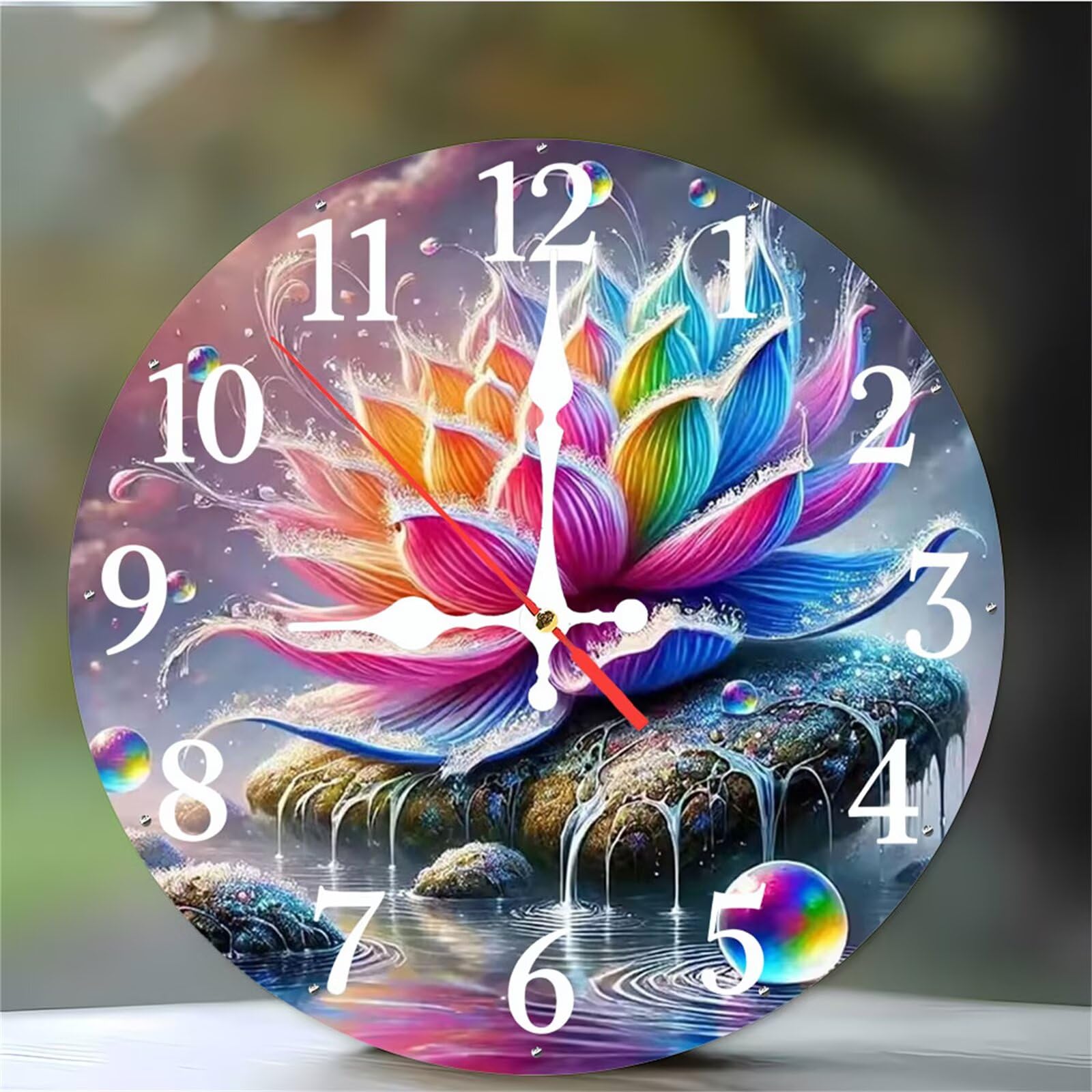Horloge murale design Rock Lotus pour décorer le salon et le bureau